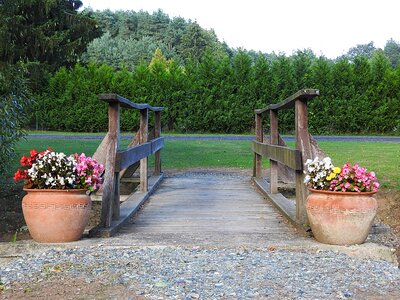 Bridge wooden bridge transition photo