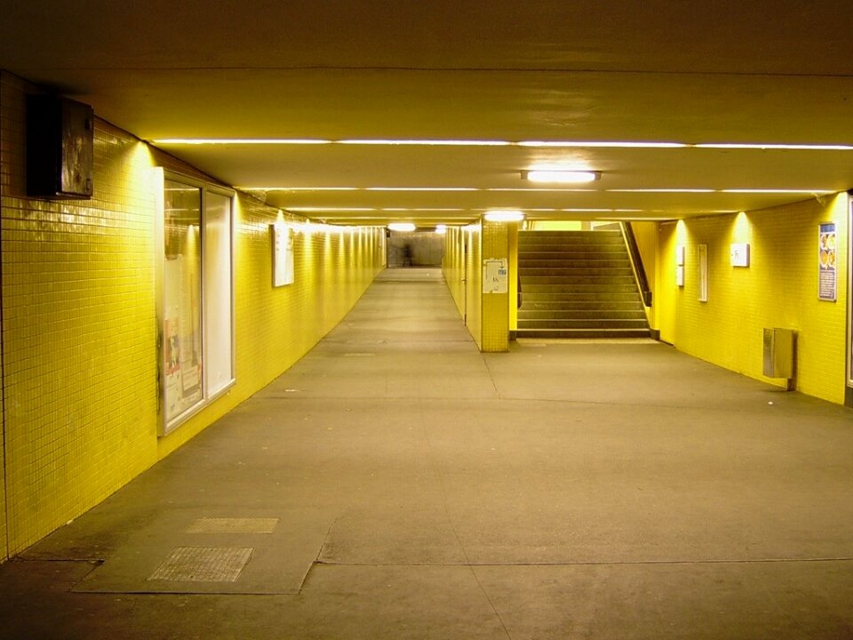 Subway underground illuminated photo