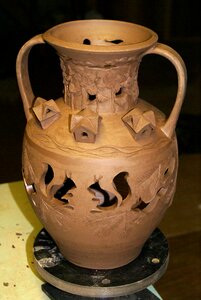 Ceramics clay pitcher
