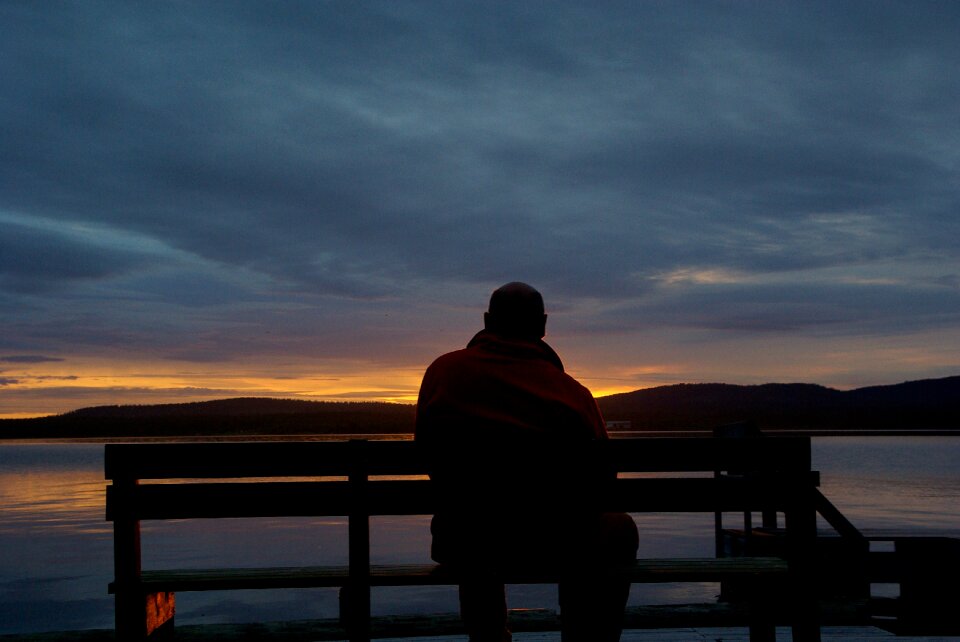 Finland lake midnight sun