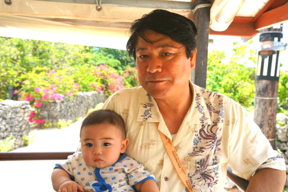 Asian grandfather grandkid