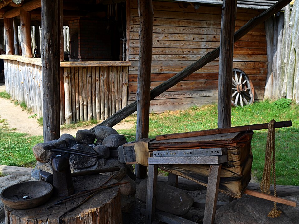Blacksmith tools hearth bellows