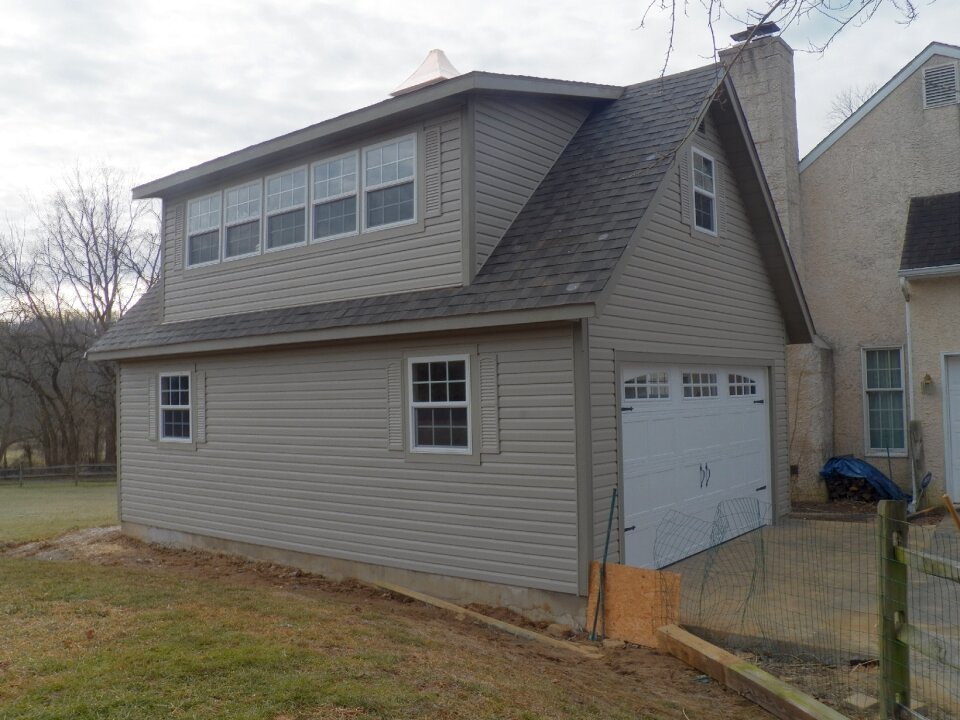 2 story by waterloo structures gray garage