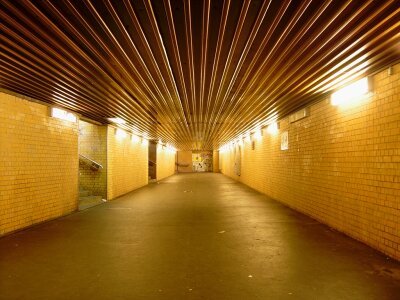 Subway underground illuminated photo