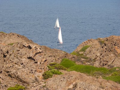 Cap de creus rocks sailboats