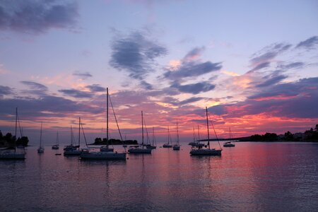 Boats evening sunset photo