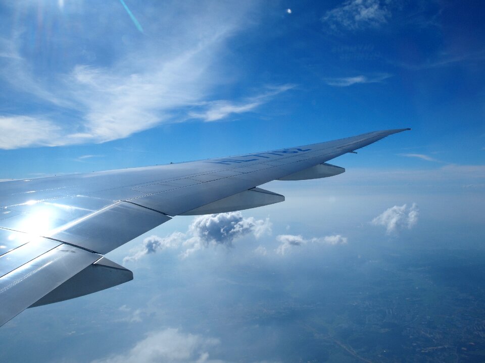 Airplane flight sky