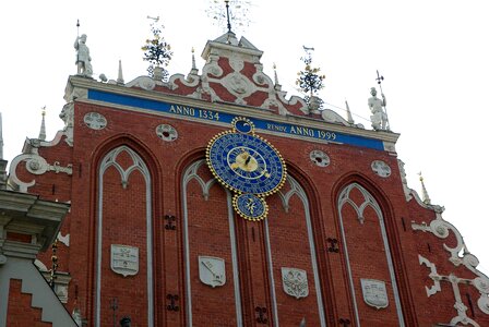 Medieval town clock house of the blackheads
