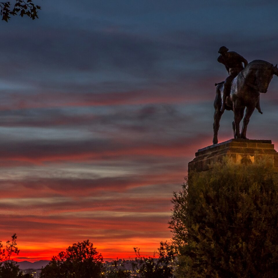 Montjuic sunset plaza españa