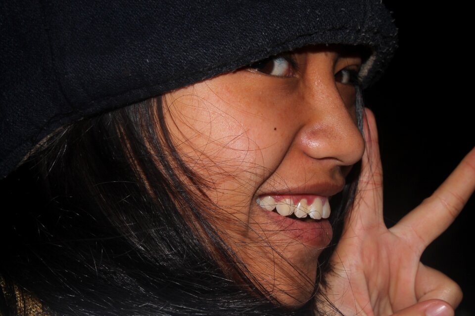Indonesian women smile close up