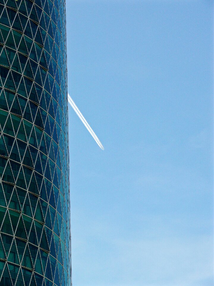 High rise office building facade window