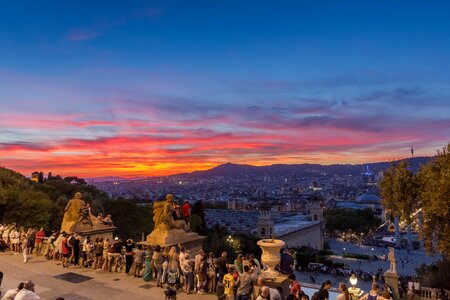 Barcelona sunset montjuic