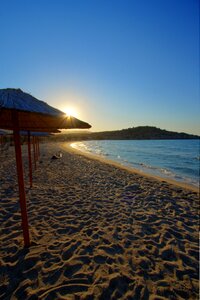 Beach umbrellas sandy