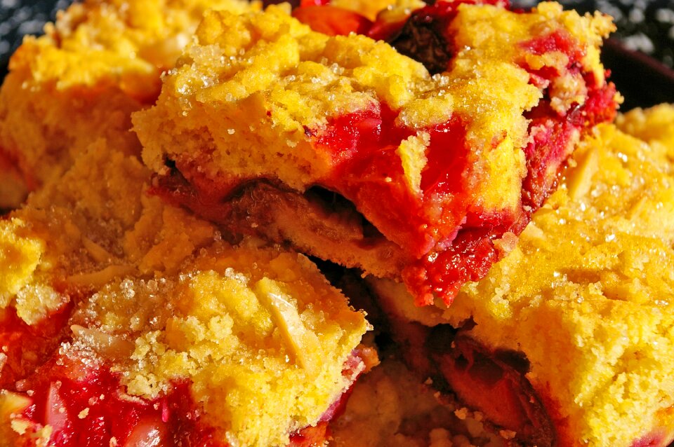 Plum cake with streusel coffee party sheet