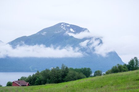 Clouds grey hill photo