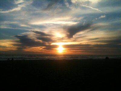Sky ocean beach sunset photo