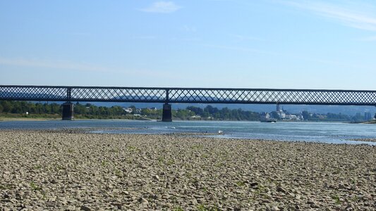 Bridge riverbed drought photo