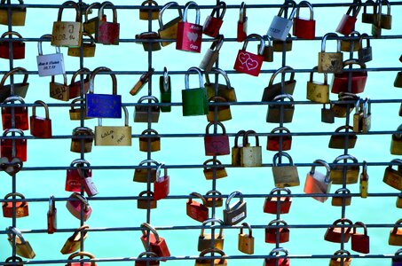 Padlocks bridge romantic