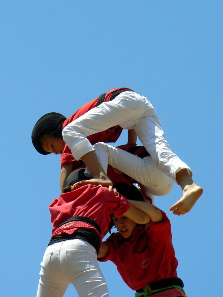 Human towers child sky