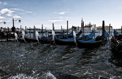 Venice gondolas canal photo