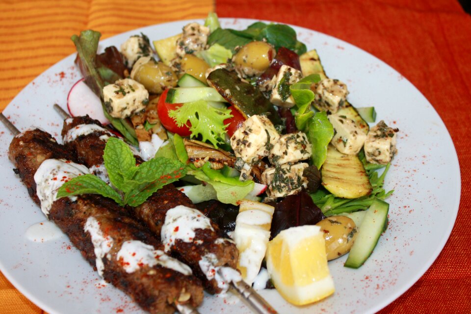 Salad meat grilled
