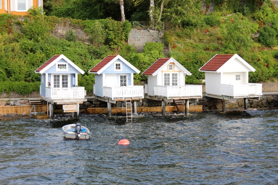 Boats country house landscape