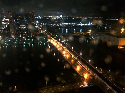 Rainwater water night view