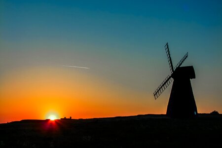 Windmill sunset england photo
