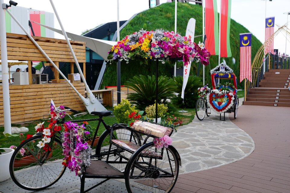 Bike flowers artfully