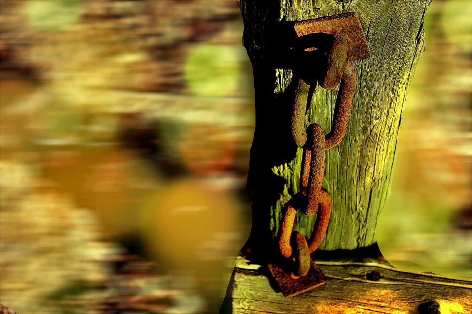 Weathered rusted broken