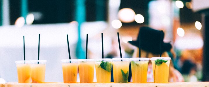 Mint leaves straws