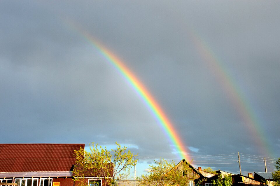 Rainbow sky clouds