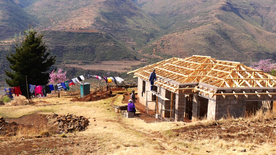 Housebuilding landscape mountains