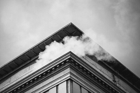 Architecture black and white gray smoke photo