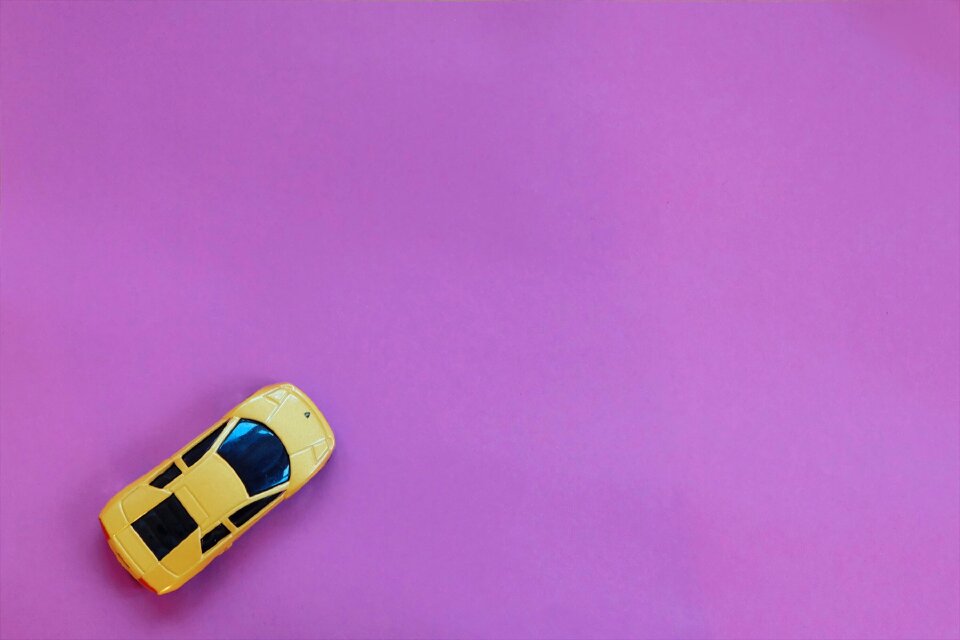 Yellow purple pink car