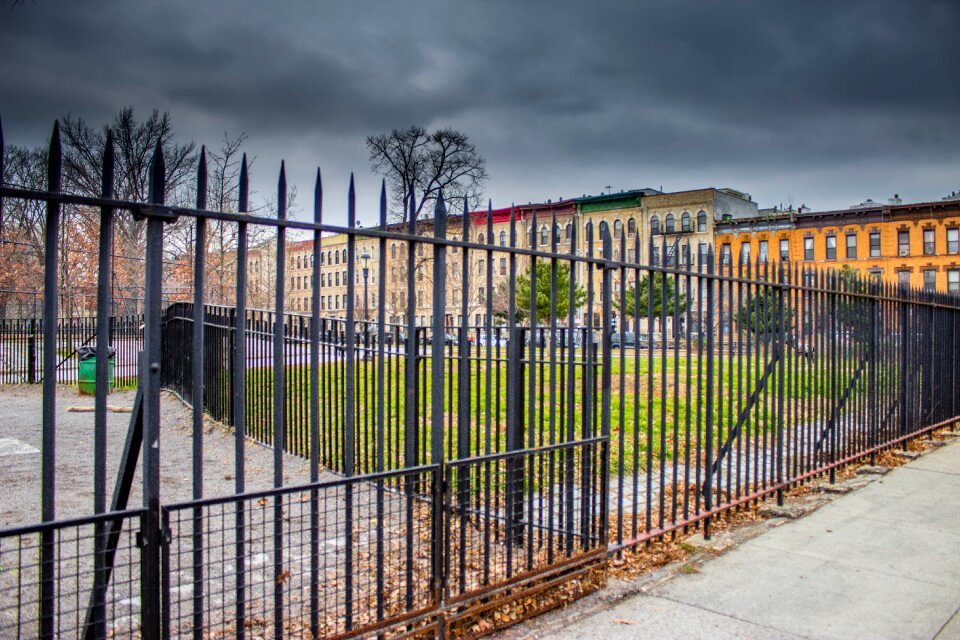 Gate sidewalk buildings