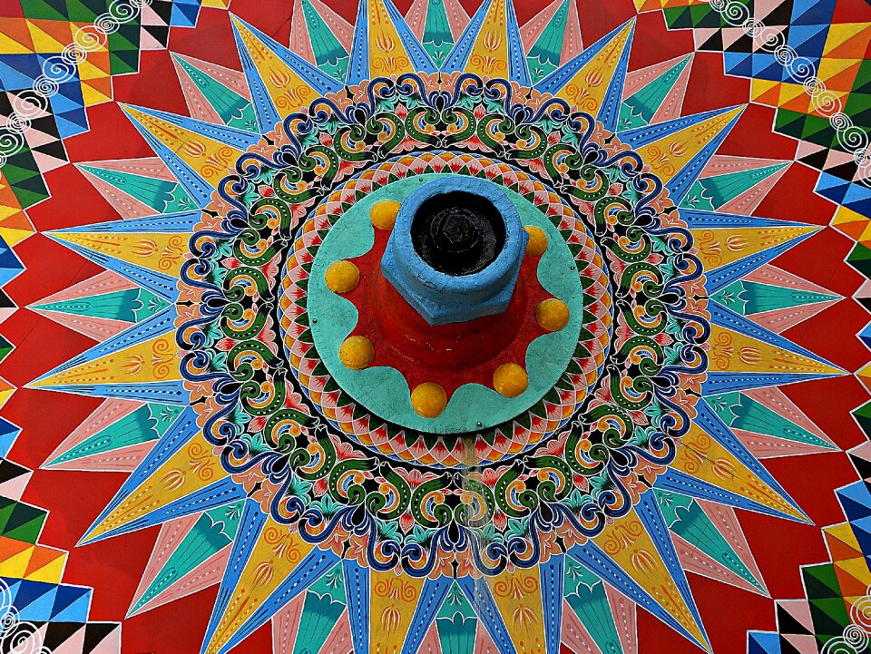 Oxcart painted colorful