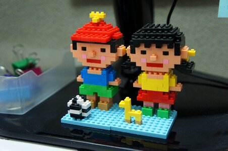 Toy constructor boy and girl