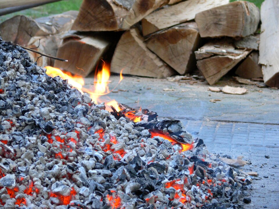 Wood beech wood potato fire