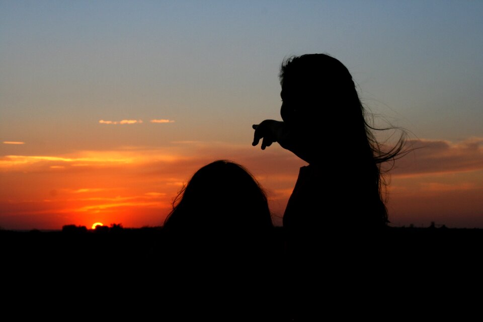 Silhouette sky cloud photo