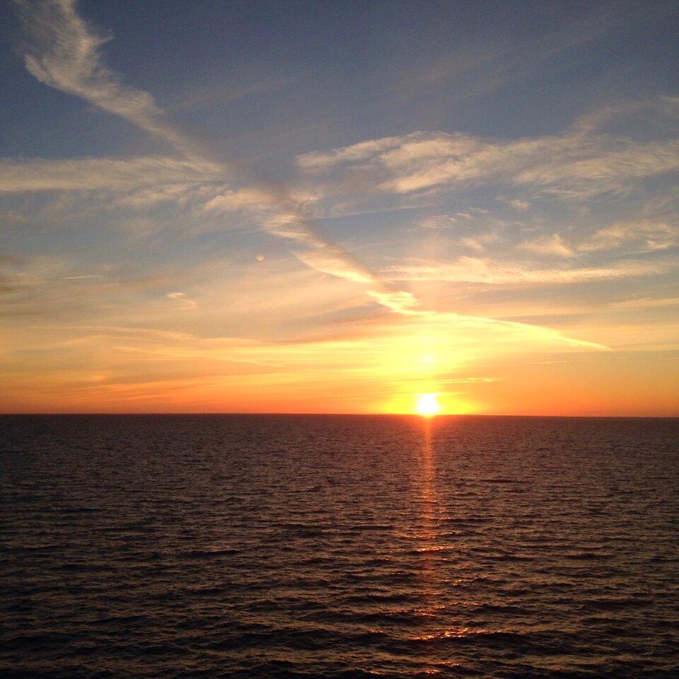 Sea sunset distant