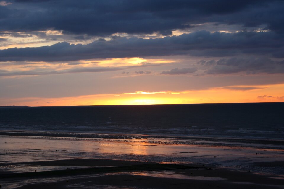 Landscape was normandy beach sunset