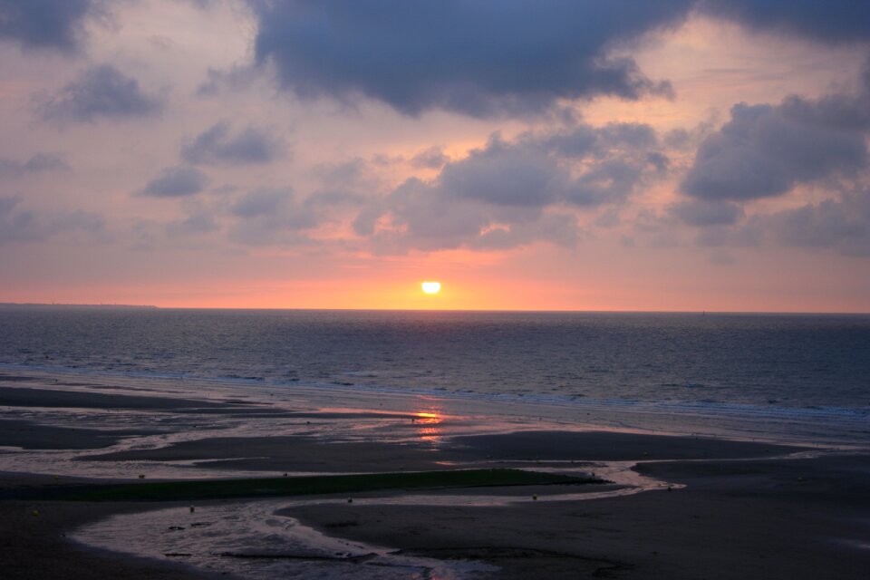 Landscape was normandy beach sunset