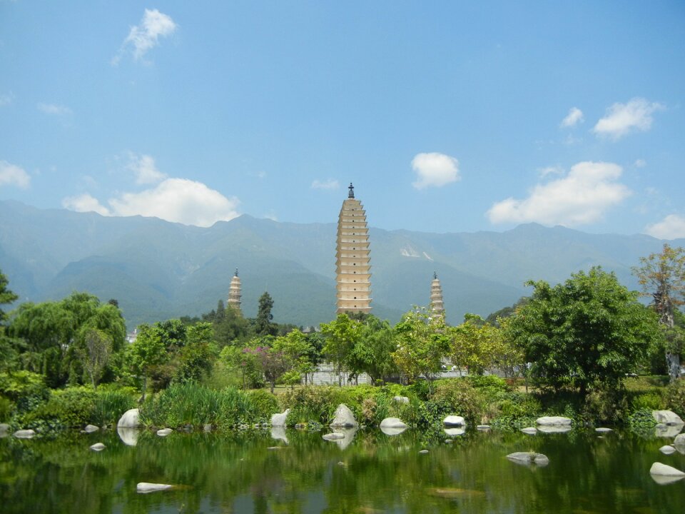 In yunnan province dali the three pagodas temple