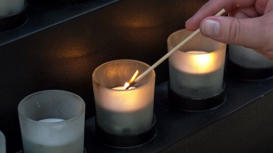 Memorial candlelight glowing