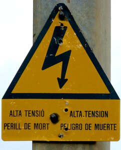 Danger electric shock signal photo