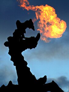 Tourism fire the statue