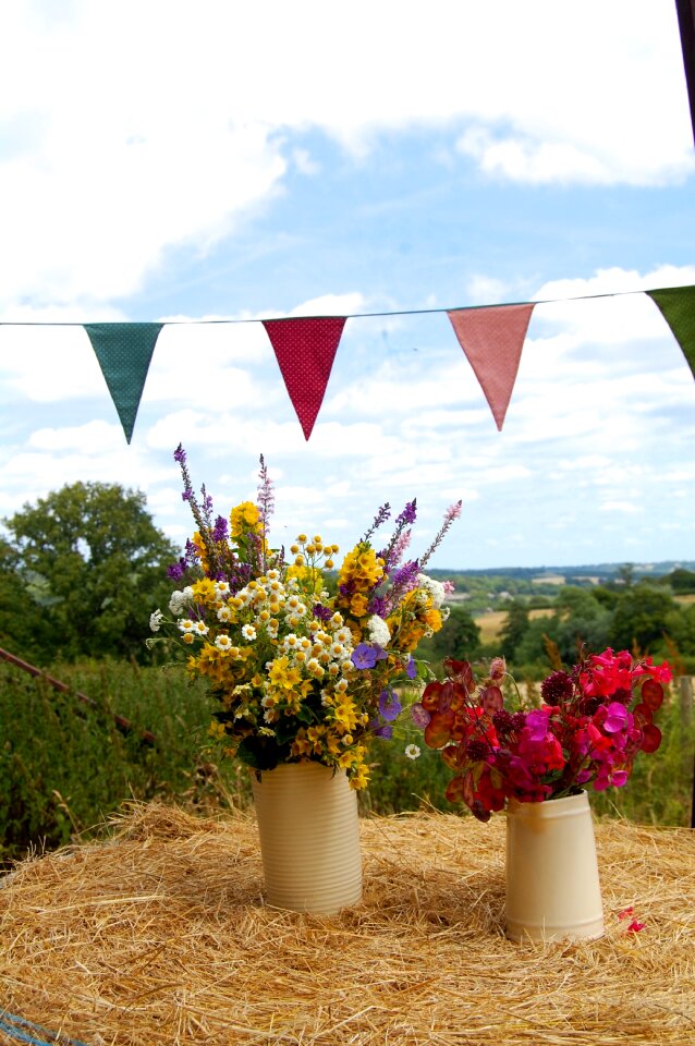 Hay bunting harvest