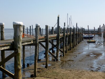 Boardwalk north sea ebb photo