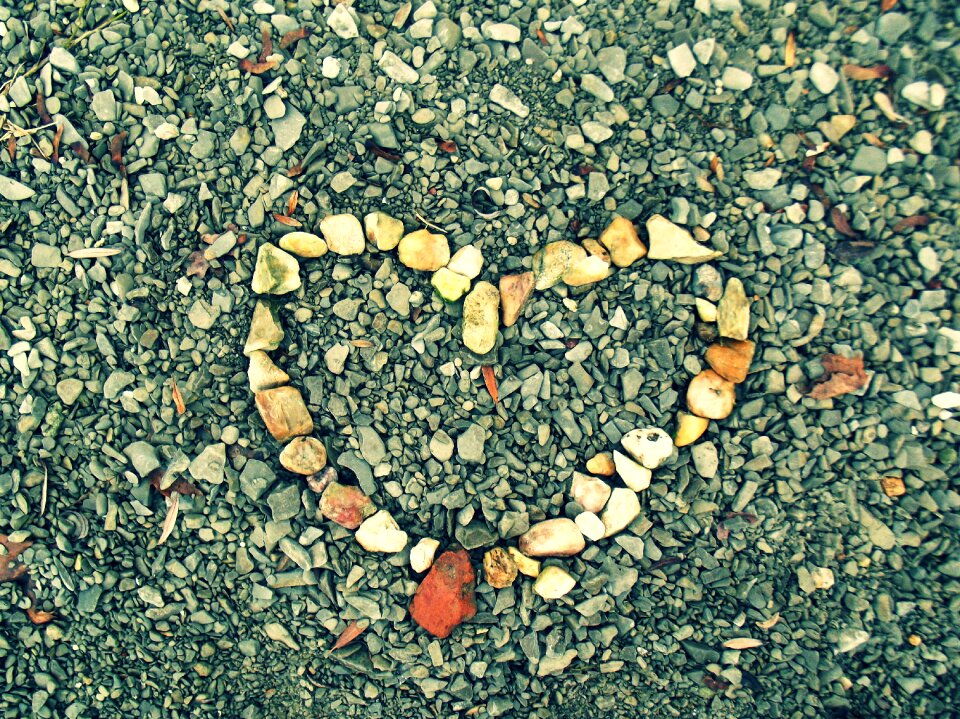Romantic heart of stone bank